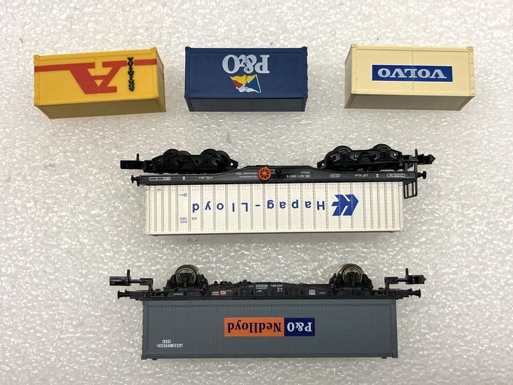 Modelleisenbahnen: Arnold Roco FM N= 2x Containerwagen Hapag-Lloyd - P&O Volvo – Neu (gemäss Beschreibung) aus Thun von retoolinoo 4