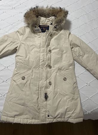 Woolrich Arctic Parka , Beige mit abnehmbarem Pelzkragen