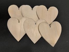 18 Stk. Herzen Holz Deko