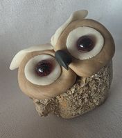 Eule Figur ist ein Naturstein Fossilie Handgemacht sieh Foto