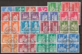 1960 : Serie Nr. 355 - 372 im Viererblock - Ersttag