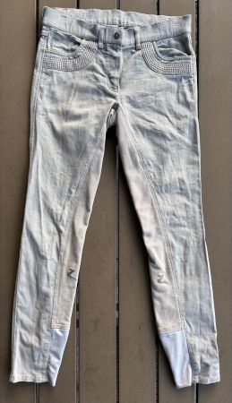 Horze Crescendo Reithose, Vollbesatz in Jeansoptik, Gr. 38