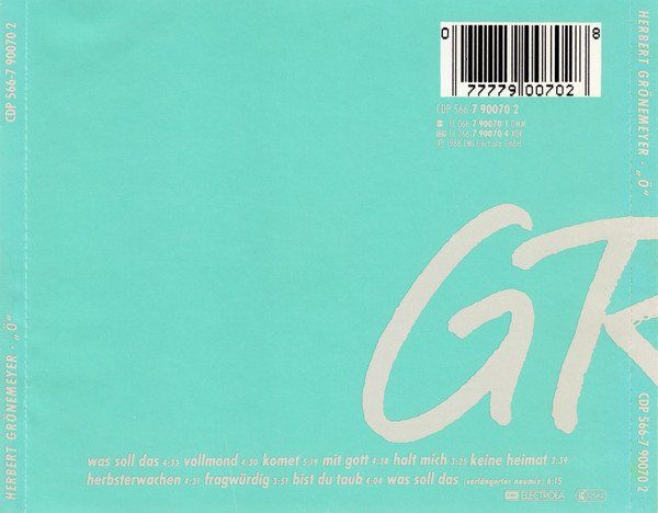 CD: CD Herbert Grönemeyer - Ö (1988) – Usato da Möriken AG venduto da mineralia 1