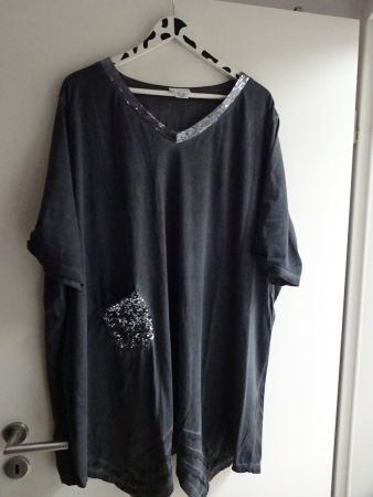 Neu Miamoda Longshirt mit Pailletten Gr.58