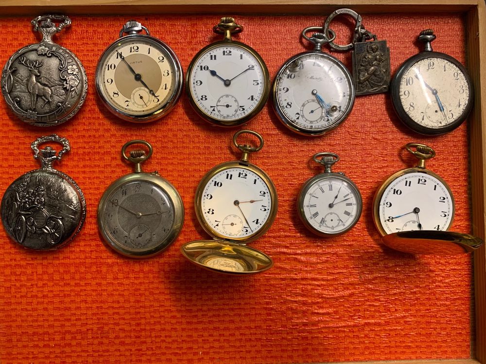 Montre De Poche Ancienne Vintage Mécanique - À Réparer, Balancier Fonctionne, Sans Marque