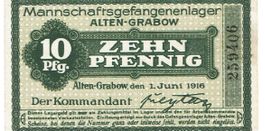 Alten Grabow Gefangenenlager 10 Pfg.01.06.1916 VZ++-UNZ