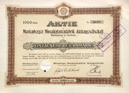 Marienberger Mosaikplattenfabrik AG, Marienberg - 1920