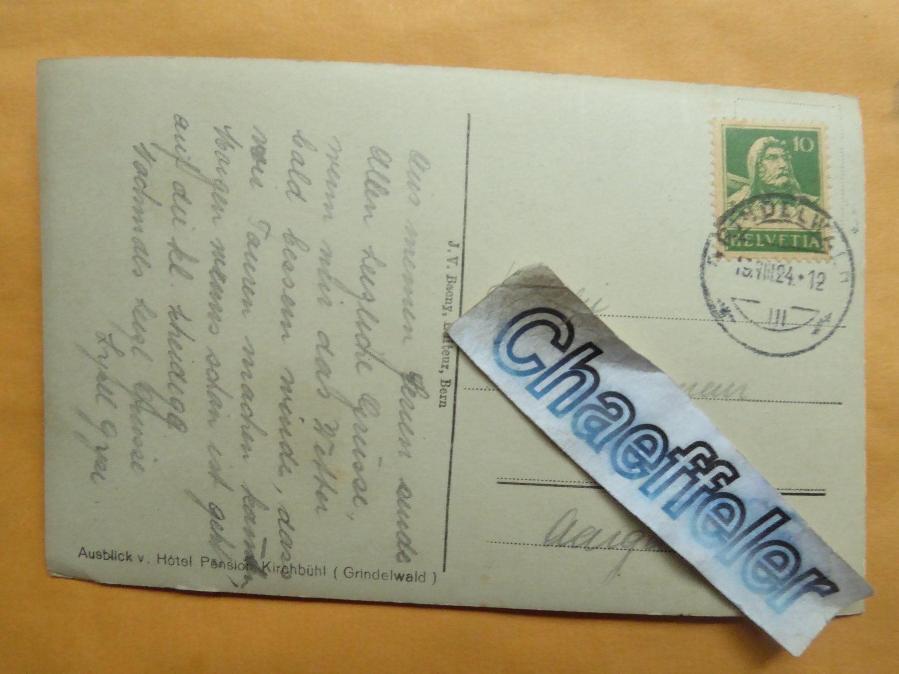 Cartoline postali: Ausblick v. Pension Kirchbühl – Usato da Zürich venduto da Chaeffeler 1