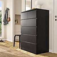 Commode IKEA MALM 6 tiroirs  brun-noir  80 × 48 × 123 cm