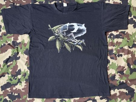 Vintage Y2k T-Shirt Elf Smoke weed Moon Sz boxy L