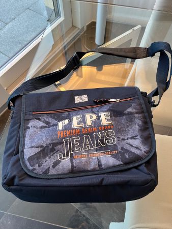 Pepe Jeans Umhängetasche Blau Orange Canvas Stofftasche