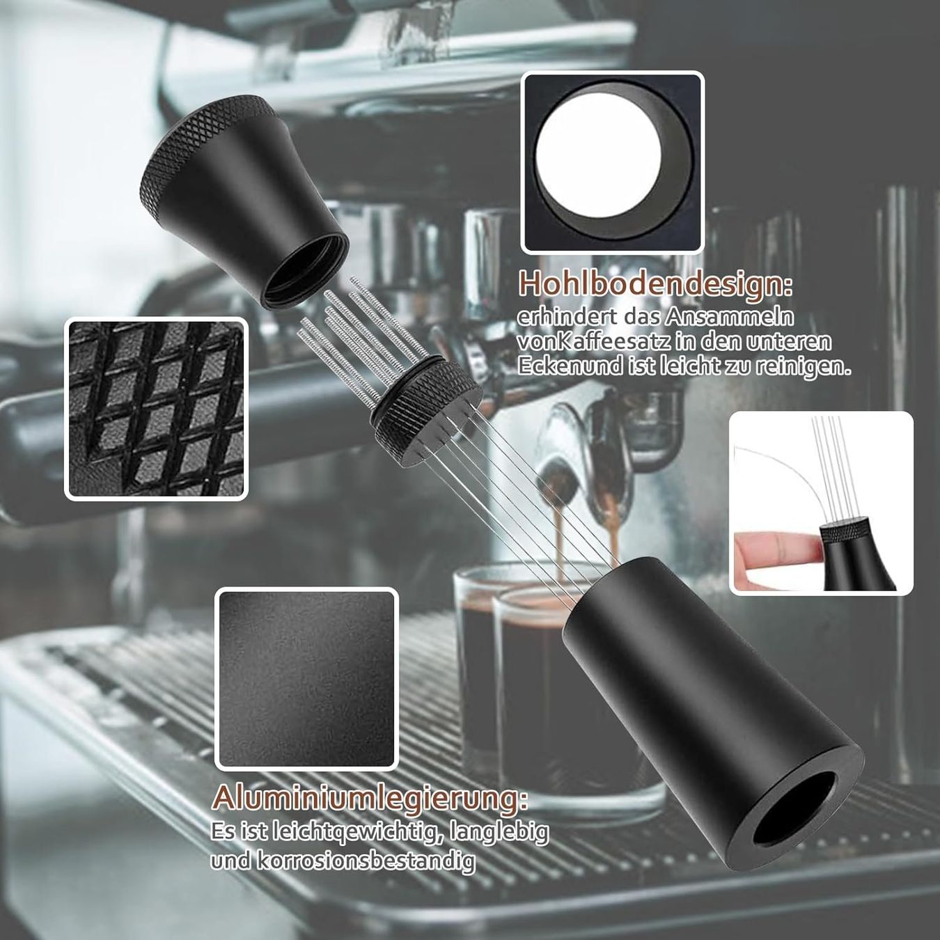 Macchine per caffè & Macchine per espresso: Wdt Tool Kaffee Distributor mit Ständer mit 7 Espresso Nadel – Nuovo (secondo la descrizione) da Thun venduto da thunshop 2