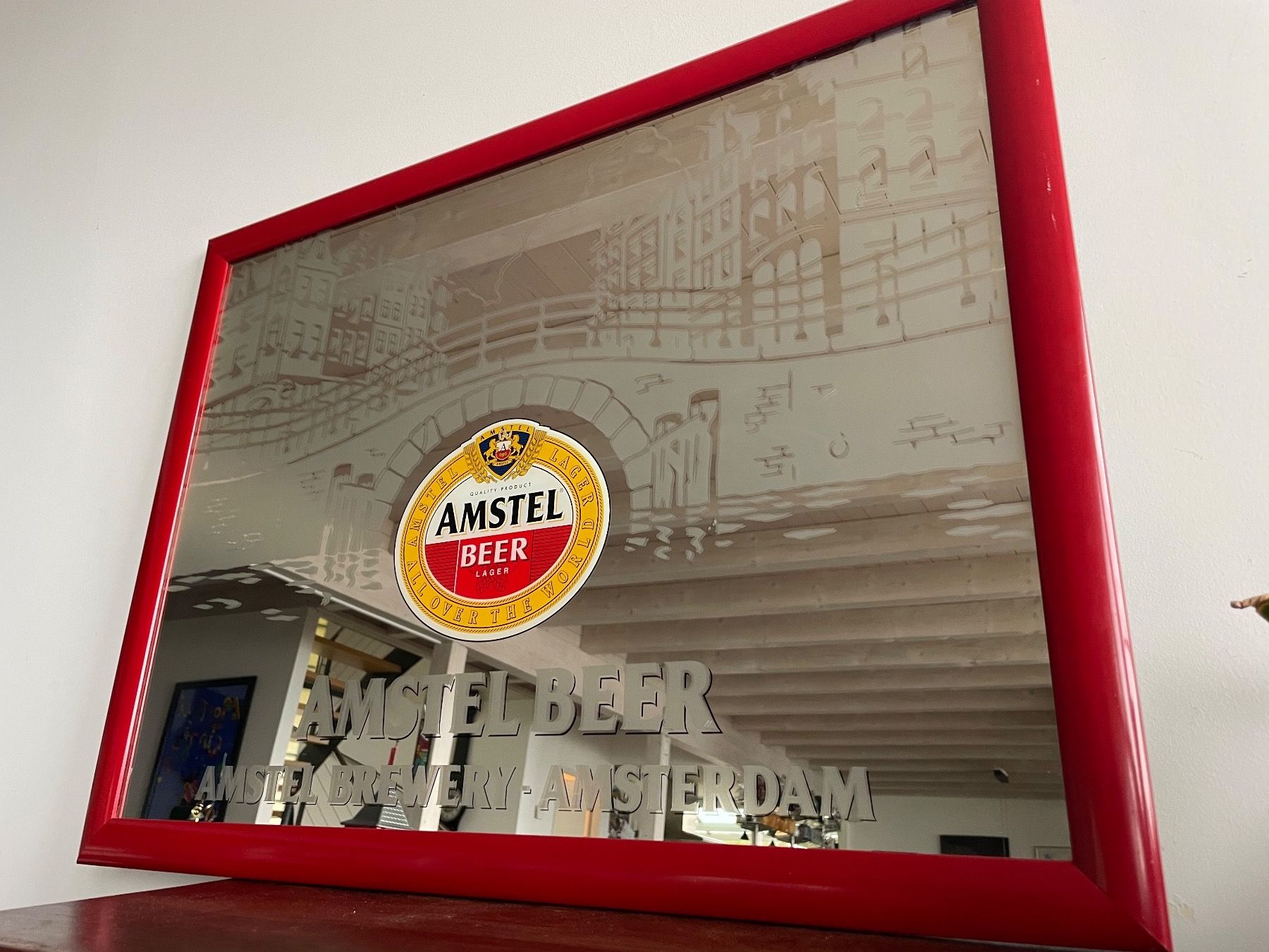 Spiegel: Ancien Miroir Publicitaire Amstel Beer – Gebraucht aus Vallamand von Bricbracbroc82 1