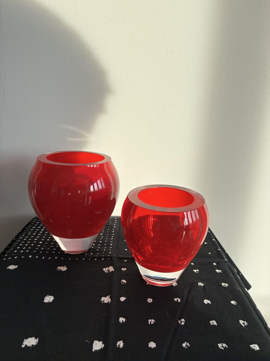 Vasi & Recipienti: 2 Vases en verre rouge – Nuovo (secondo la descrizione) da Herrliberg venduto da BOULBADI