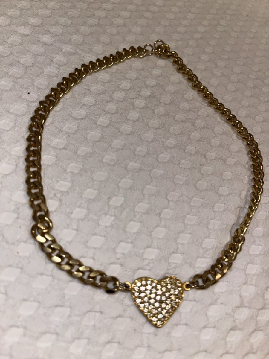 Catenine: Kette Herz mit Glitzersteinen Goldfarben – Usato da Arch venduto da sibylle.anne 1