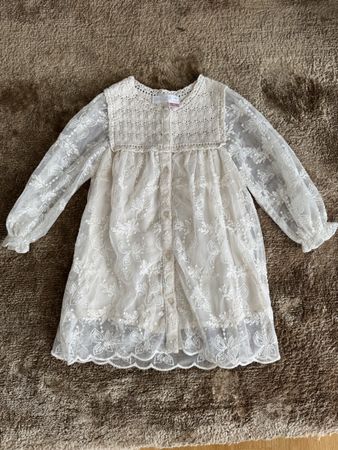 Mädchen Kleid Zara Grösse 104 Creme Häkelspitze