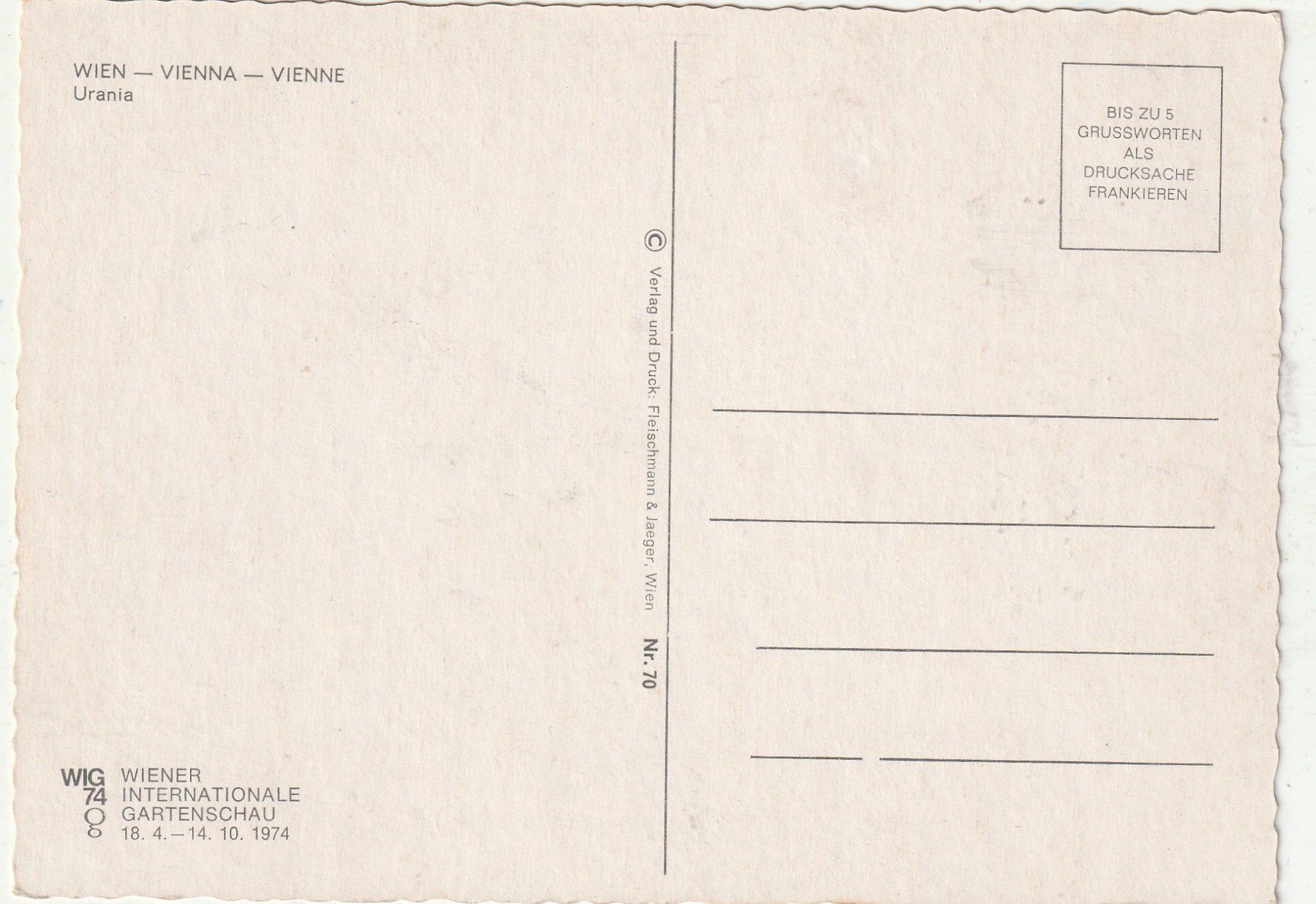 Cartoline postali: Wien Urania – Usato da Lumbrein venduto da made02 1