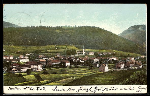 Ansichtskarten: AK Moutier, Blick über den Ort – Gebraucht aus Berlin von bartko-reher