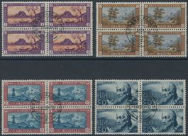 1929 - Pro Juventute - Viererblock - Ersttag Stempel ET