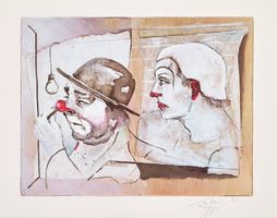 Knie Rolf "Clownportraits"Original handsignierter Lichtdruck