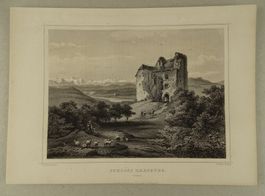 SCHLOSS HABSBURG AARGAU, STAHLSTICH NACH ROHBOCK 1870