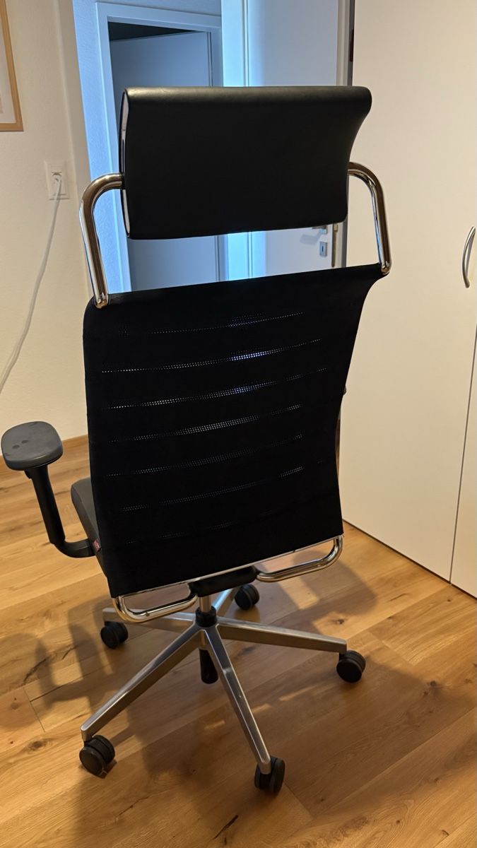 Züco Sedie: ZÜCO Office Chair Black Leather Mesh – Usato da St. Margrethen SG venduto da leo_lg9y 3