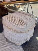 Boho Makramee Sitzhocker / Pouf / Fusshocker
