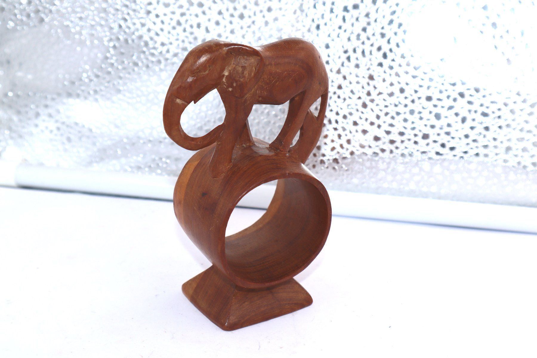 Sculture & Statue: Vintage Elefant Servietten Halter Holz – Usato da Baden venduto da swiss-alps 4