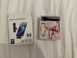 Drahtloses Lavalier Mikrofon Set rosa für Apple iPhone