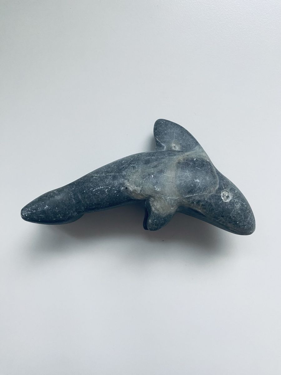 Statuette: Delfin Figur aus Stein dunkelgrau  – Usato da Malters venduto da Kuettel1 2