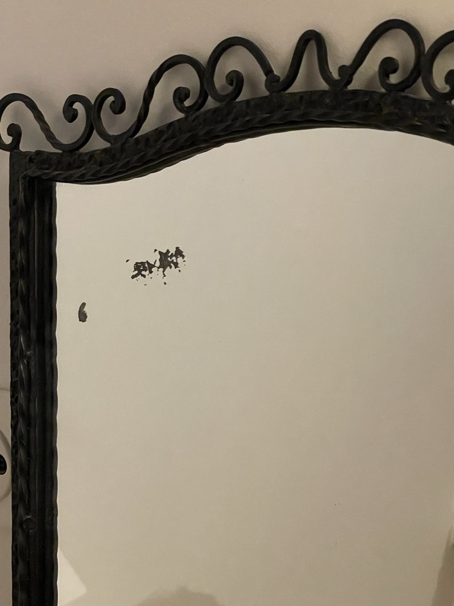 Specchi: Miroir mural vintage en fer forgé noir – Usato da Vallorbe venduto da gtornado80 2