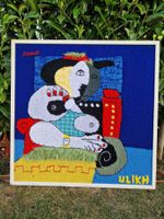 Aussergewöhnliches Strickbild 3D Nach Picasso „Frau mit Uhr"