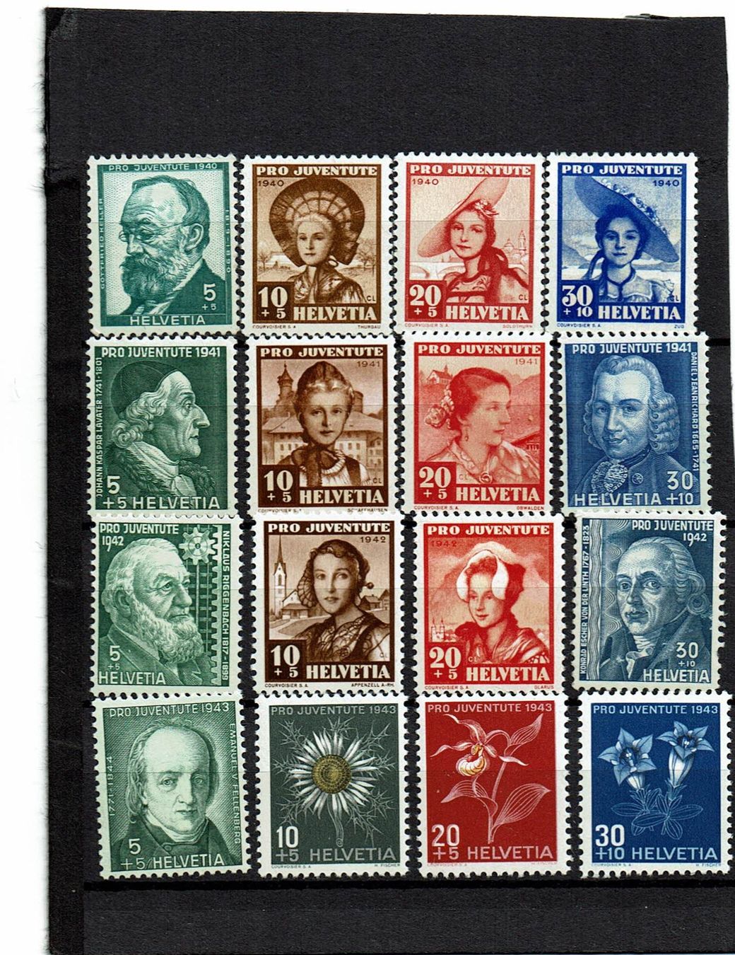 Alle Briefmarken: Briefmarken Schweiz, Pro Juventute 1940 - 1943 – Neu (gemäss Beschreibung) aus Gümligen von karoe-be