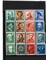 Briefmarken Schweiz, Pro Juventute 1940 - 1943 ungestempelt