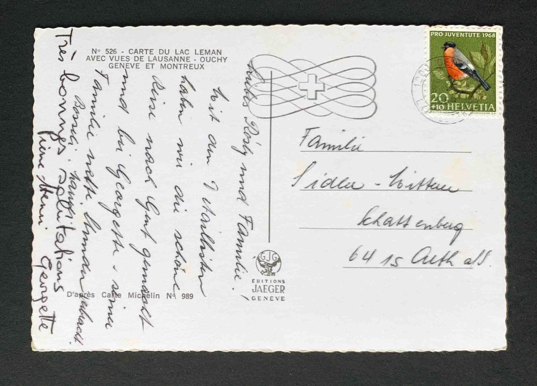 Cartoline postali: AK Carte du Lac Leman – Usato da Goldau venduto da artelier1 1