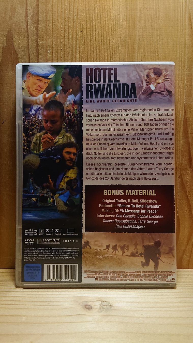 Tutti i DVDs: HOTEL RWANDA DVD mit Nick Nolte – Usato da Wilderswil venduto da Exebub 1