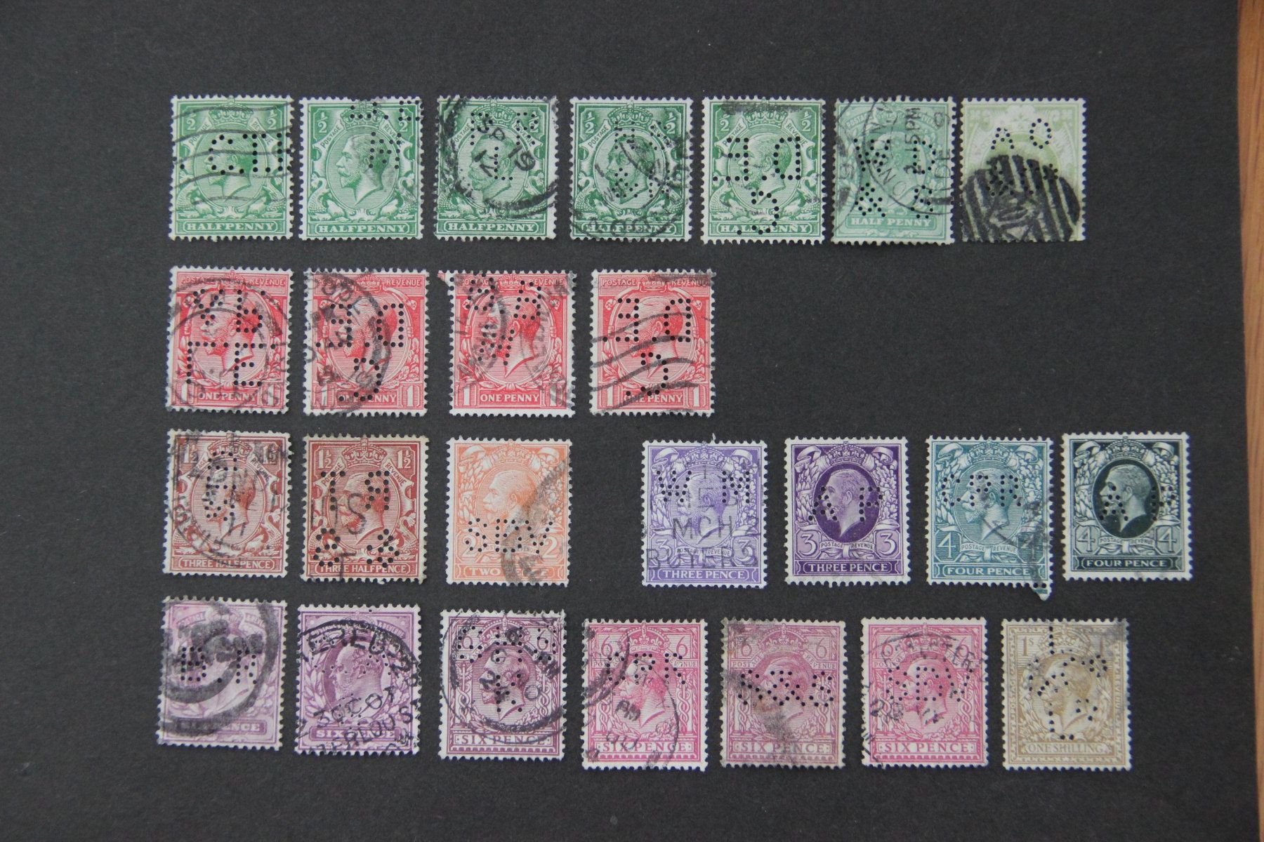 Tutti i francobolli: Grossbritannien - King George V - gelocht - gestempelt – Usato da Jona venduto da Southafrica07