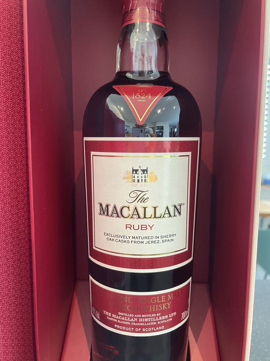 Macallan Bevande alcoliche: Macallan Ruby – Nuovo e nell'imballaggio originale da Therwil venduto da MRa77 2