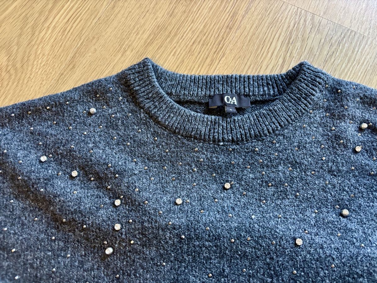 C&A Maglioni & Felpe: C&A Glitzerpullover, Gr. S, rose & grau – Usato da Baden venduto da Tiffany6878 7