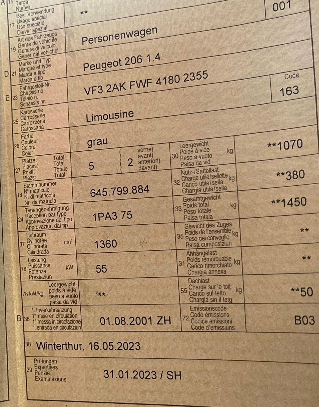 Peugeot Autos: Peugeot 206 – Defekt aus Oerlingen von Nils4442 7
