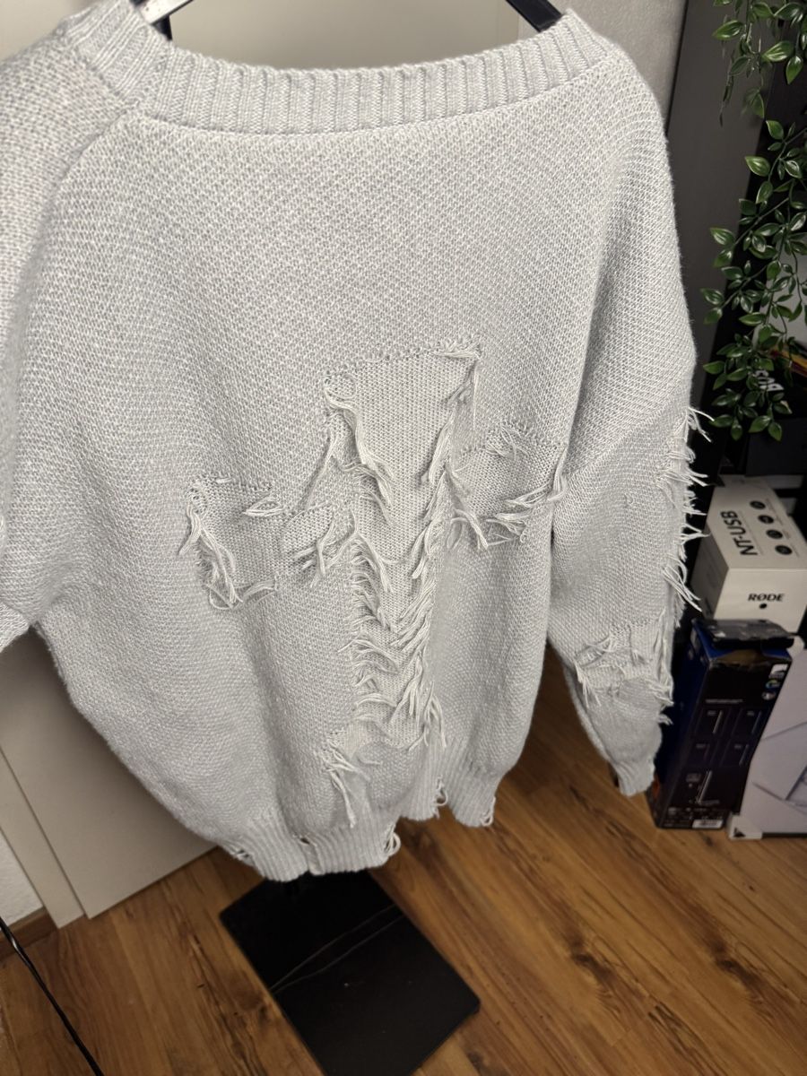 Pullover & Sweatshirts: Destroyed Strickpullover Grau Oversize Streetwear – Neu (gemäss Beschreibung) aus Niederrohrdorf von Joel.S01 3