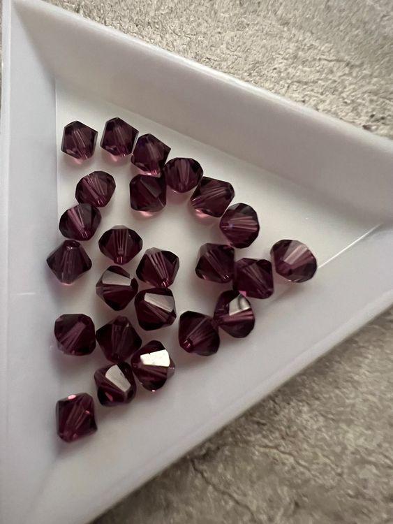DIY Glasperlen Bicone 6 Mm – 450 Stück Lila, Facettiert, Für Schmuckherstellung & Dekoration