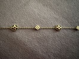 Fusskettchen mit Bloom Muster, Zirkonia/Perlmutt