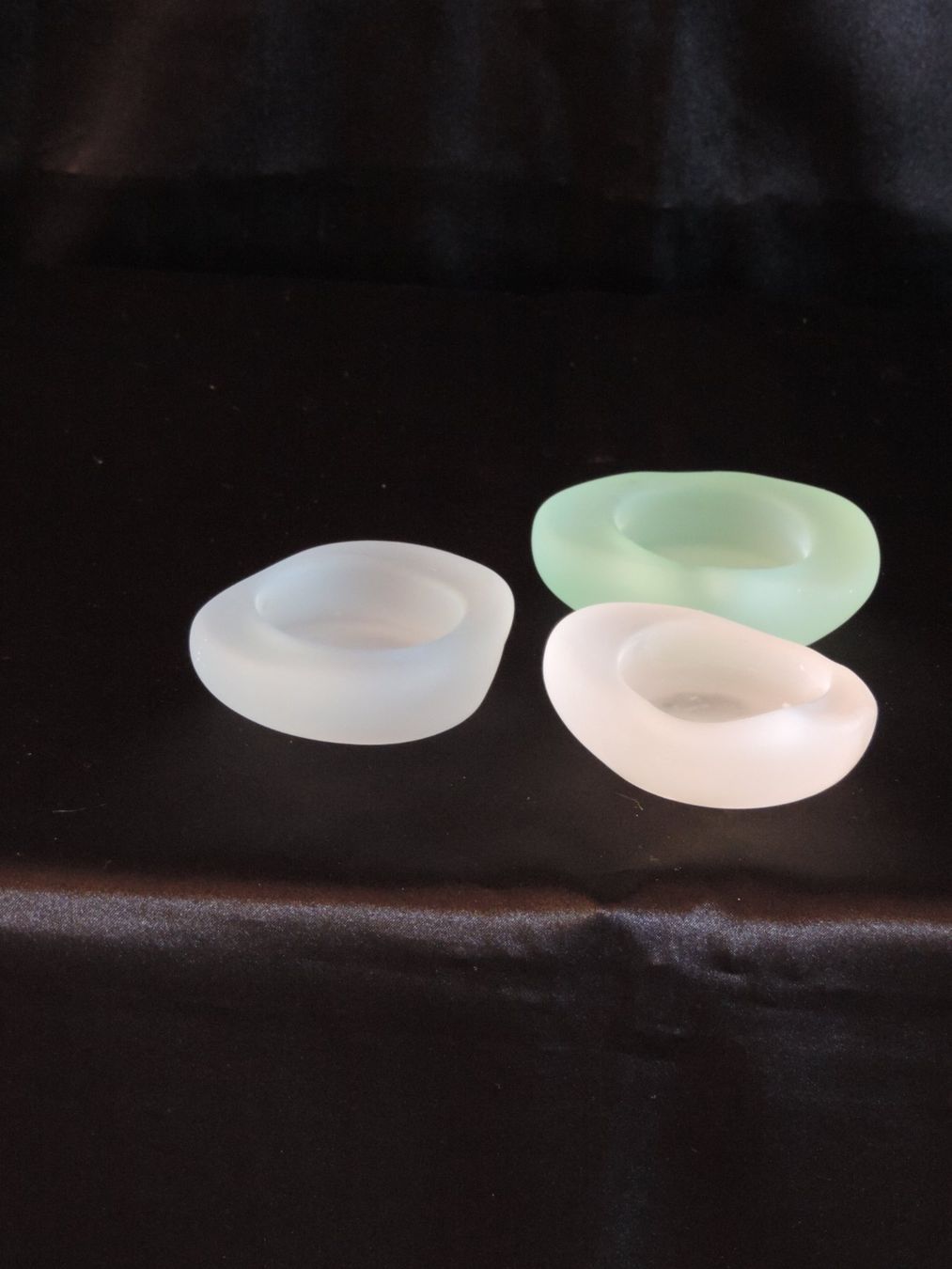 Partylite Portacandele: Teelichthalter Meeresglas Trio – Nuovo e nell'imballaggio originale da Schwarzenegg venduto da istegmann