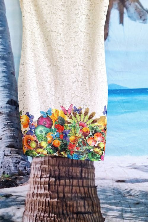 Desigual kleid weiß mit blumen shops