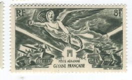 Briefmarke "Flugpost". Französisch-Guyana