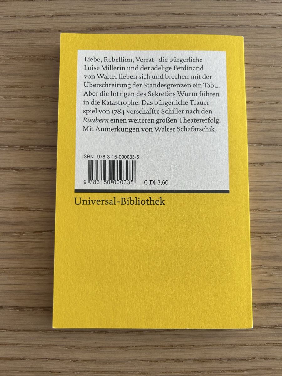 Libri: Kabale und Liebe - Friedrich Schiller – Nuovo e nell'imballaggio originale da Winterthur venduto da mon_hk2h 1