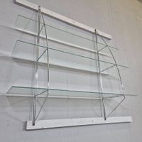 String Regal Design Chrom Glas Wandregal Hängeregal
