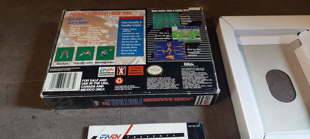 John Madden Football Super Nintendo SNES Used