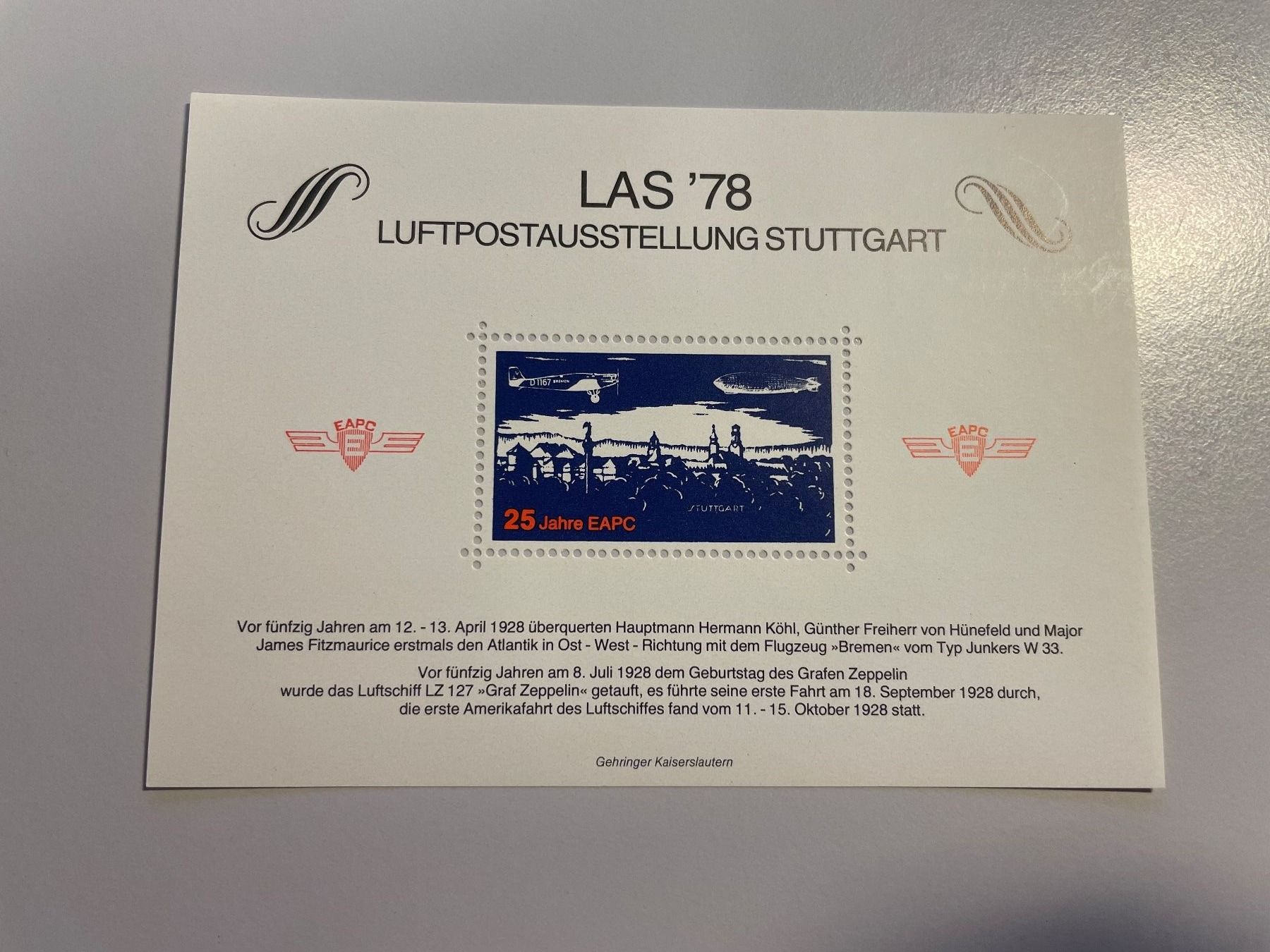 Tutti i francobolli: 1978 Luftpostausstellung Stuttgart – Usato da Küssnacht am Rigi venduto da POSTOMASTER